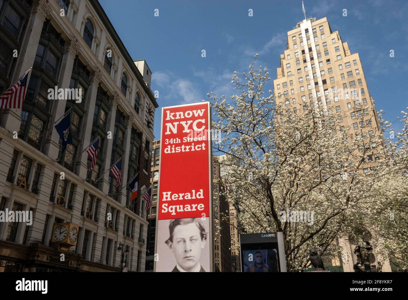 Herald Square Park ist wunderschön im Frühling, New York City, USA Stockfoto