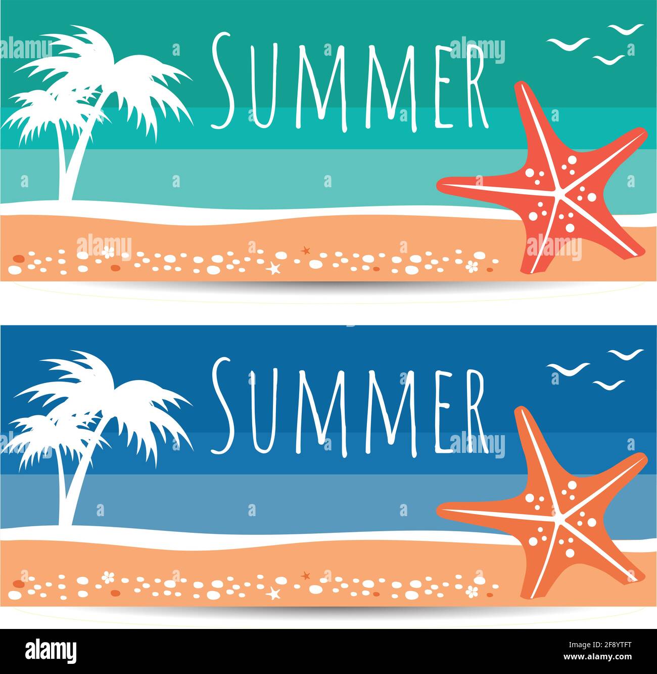 Tropisches Meer Sommerferien Banner Design Illustration Vektor Stock Vektor