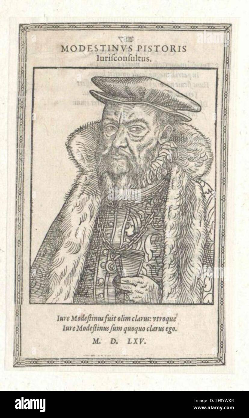 Pistoris von Seußlitz, Modestinus Verlag: Jobin, Bernhardstecher: Stimmer, Tobias Abteilung: Strasbourg Stockfoto