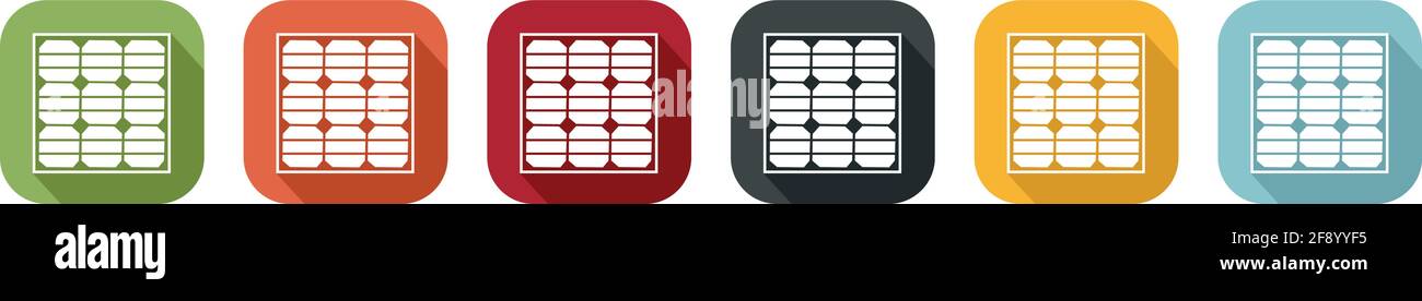 Farbige Symbole von Solarzellen Stock Vektor