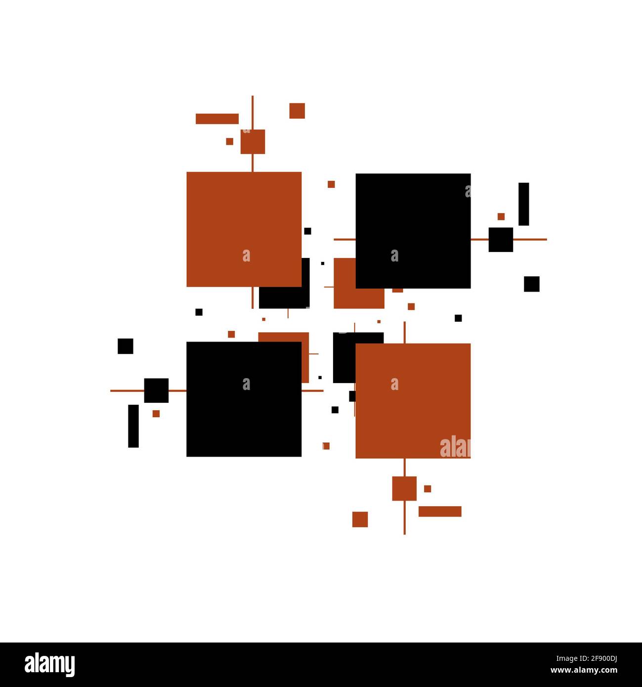 Abstrakte rote und schwarze Würfel Stockfoto