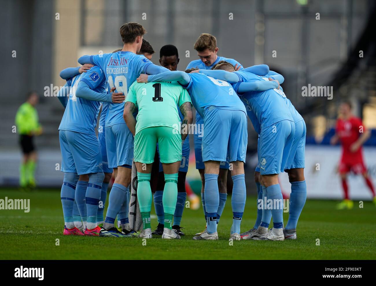 Randers Stadium, Randers, Dänemark. April 2021. Randers Team während Aarhus BK im Randers Stadium, Randers, Dänemark. Kim Price/CSM/Alamy Live News Stockfoto