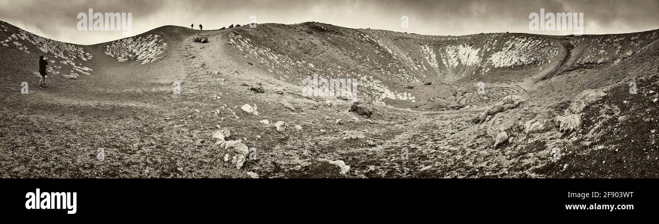 Etna Silvestri inaktiver Krater, Sizilien, Italien Stockfoto