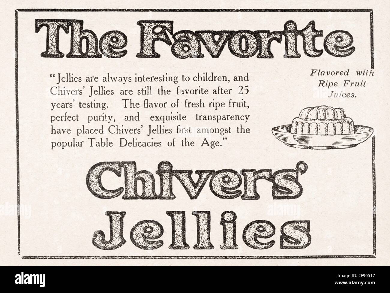 Werbung Fur Das Alte Edwardianische Chiver S Jelly Magazin Aus Dem Jahr 1912 Standards Fur Die Vorwerbung Werbung Fur Alte Lebensmittel Werbung Fur Alte Lebensmittelprodukte Edwardian Stockfotografie Alamy