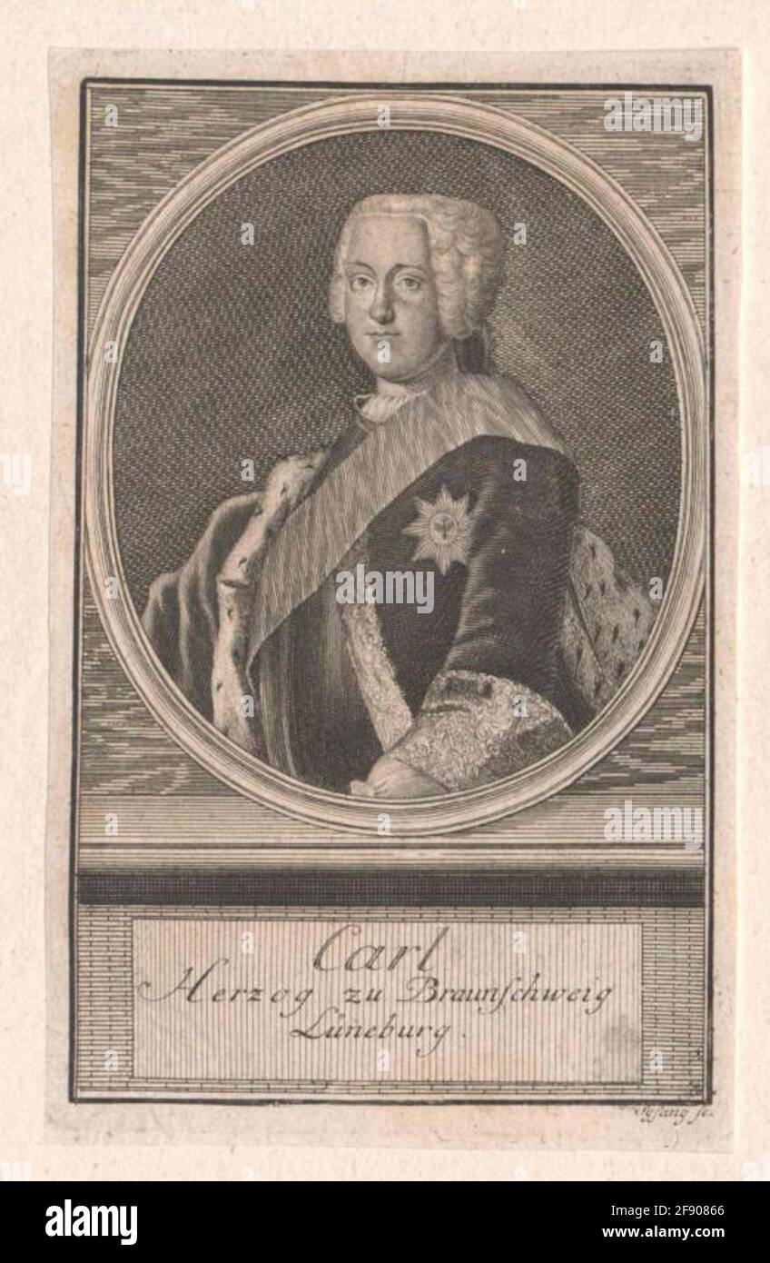 Karl I., Herzog von Braunschweig-Wolfenbüttel Stecher: Sysang, Johann Christoph Stockfoto