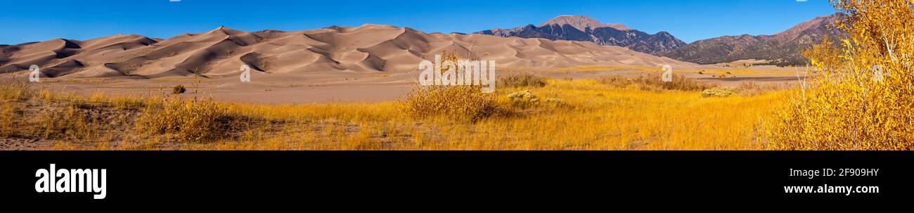 Landschaft mit Sanddünen, Great Sand Dunes, Colorado, USA Stockfoto