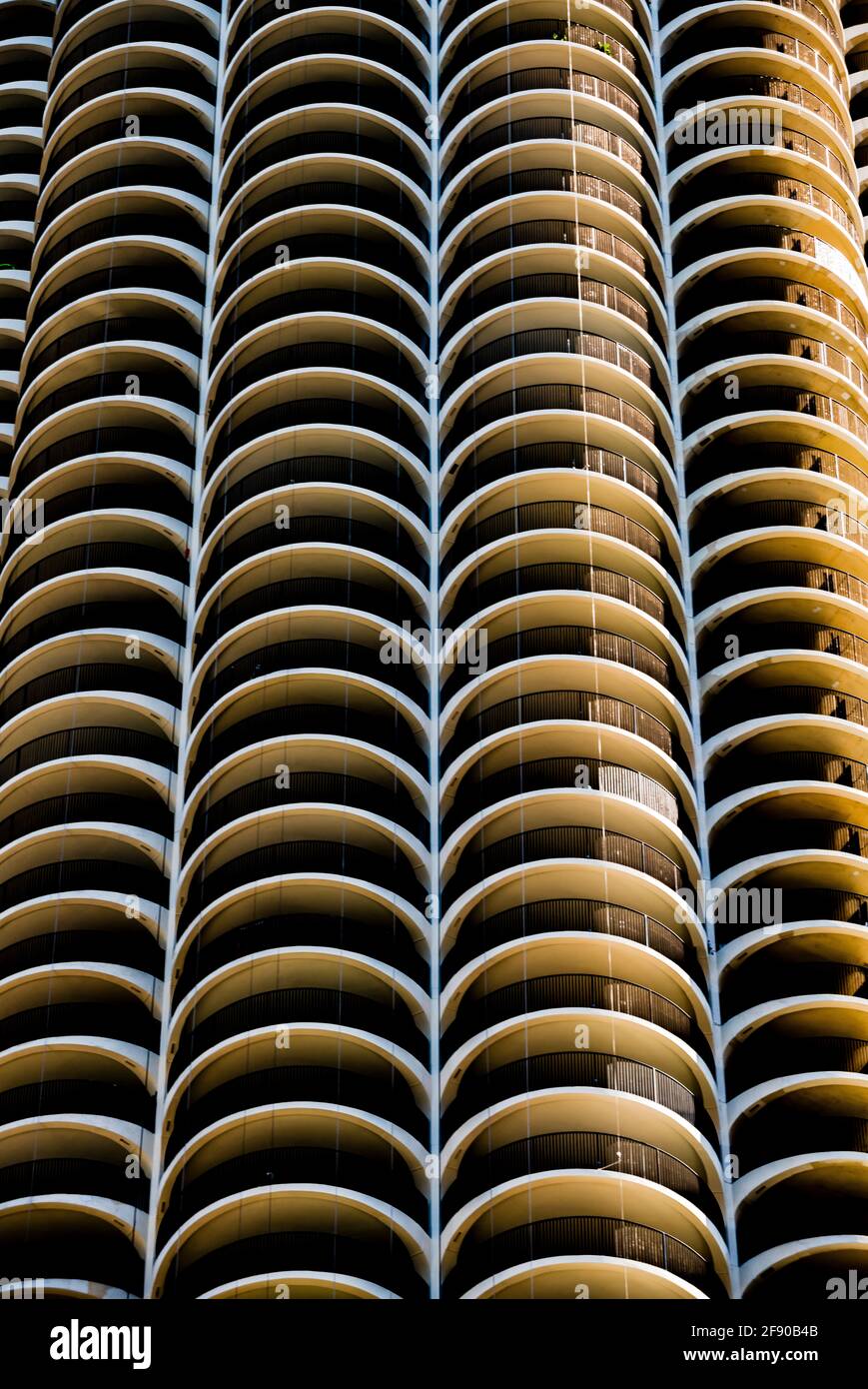 Detail des Marina Towers Wolkenkratzers, Chicago, Illinois, USA Stockfoto
