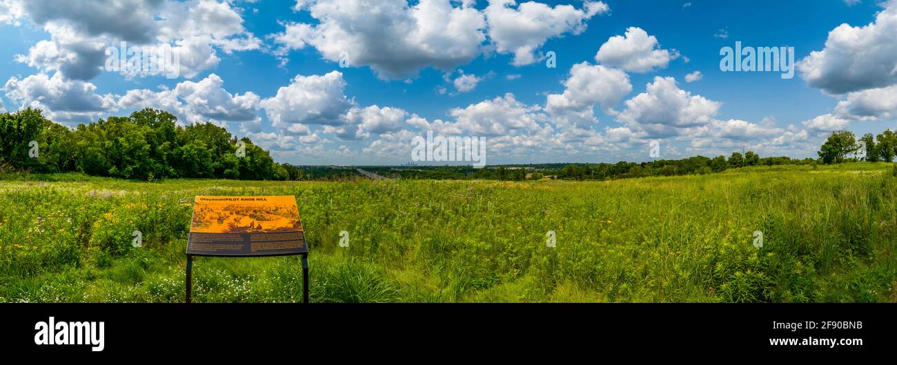 Landschaft mit Gras, Pilot Knob Overlook, Mendota, Minnesota, USA Stockfoto