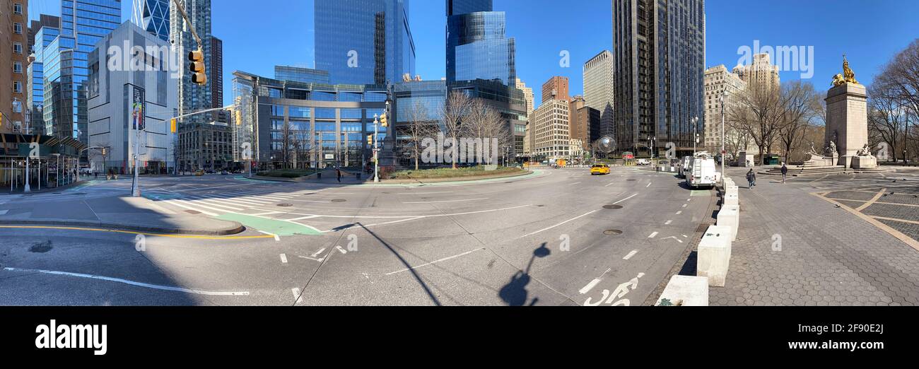 Columbus Circle und die Stadt New York, USA Stockfoto