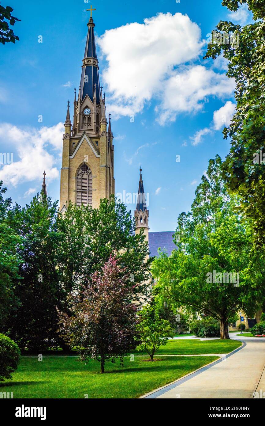 Notre Dame, IN, USA - 1. Juli 2018: Das Innere des Campus Stockfoto