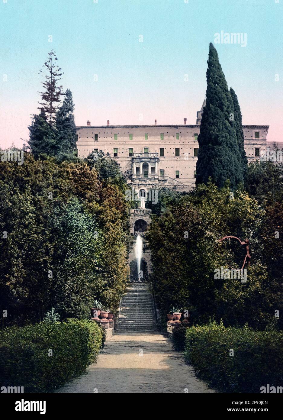 Tivoli. Villa d’Este. Vista del Parco dei Cardinali, Park des Kardinals, um 1900 Stockfoto