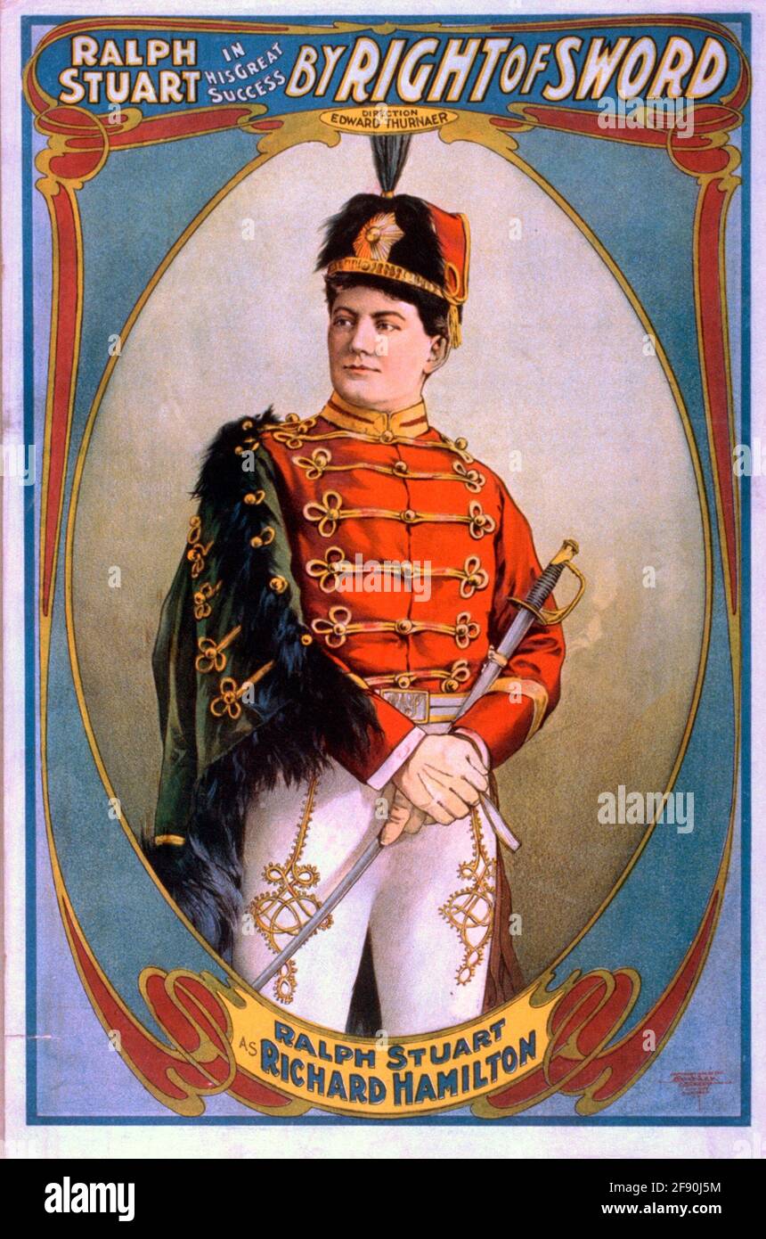Ralph Stuart in seinem großen Erfolg mit dem Schwert, um 1904 Stockfoto