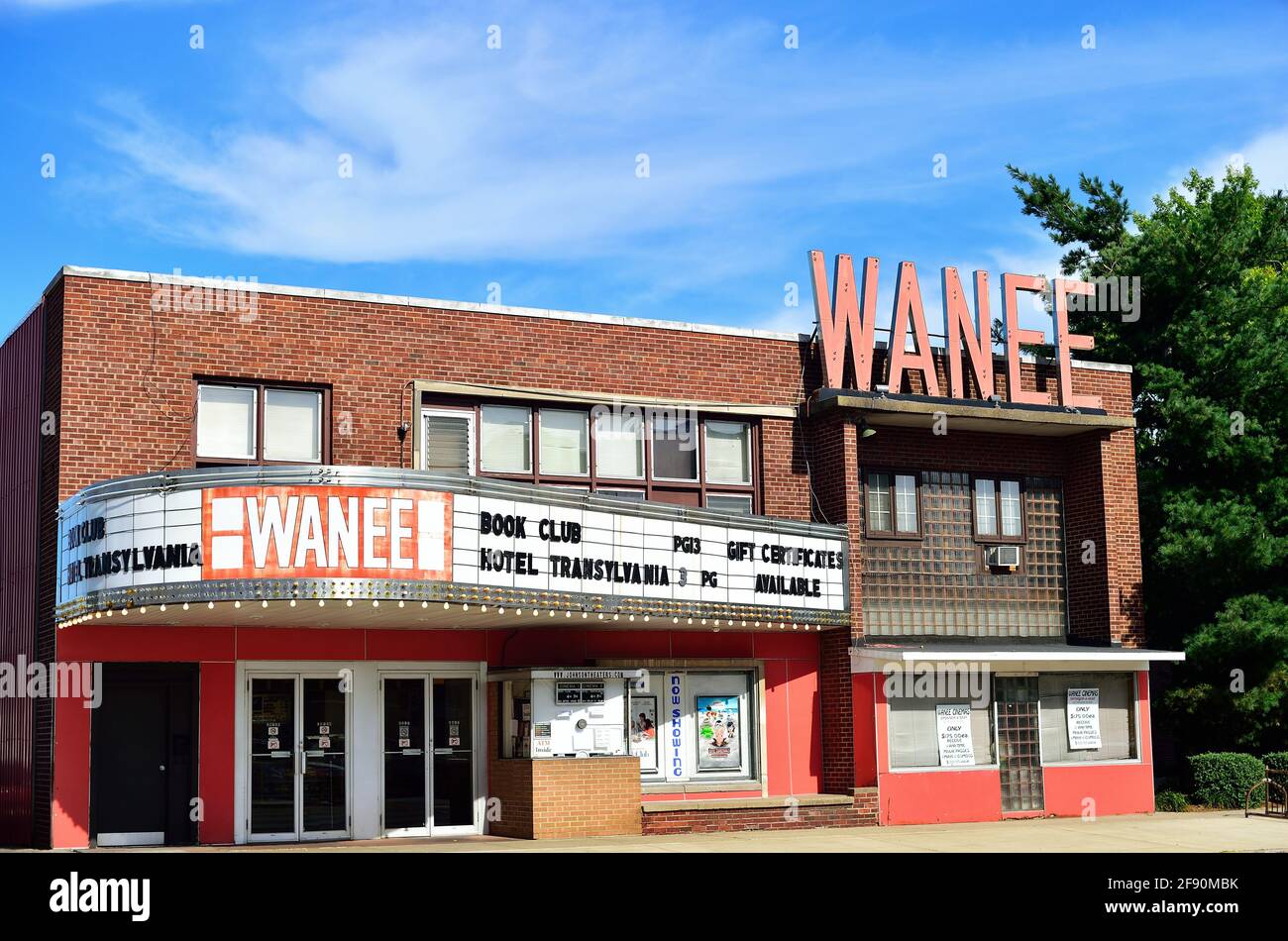 Kewanee, Illinois, USA. Ein noch funktionierendes Kino in einer kleinen Illinois-Gemeinde. Stockfoto