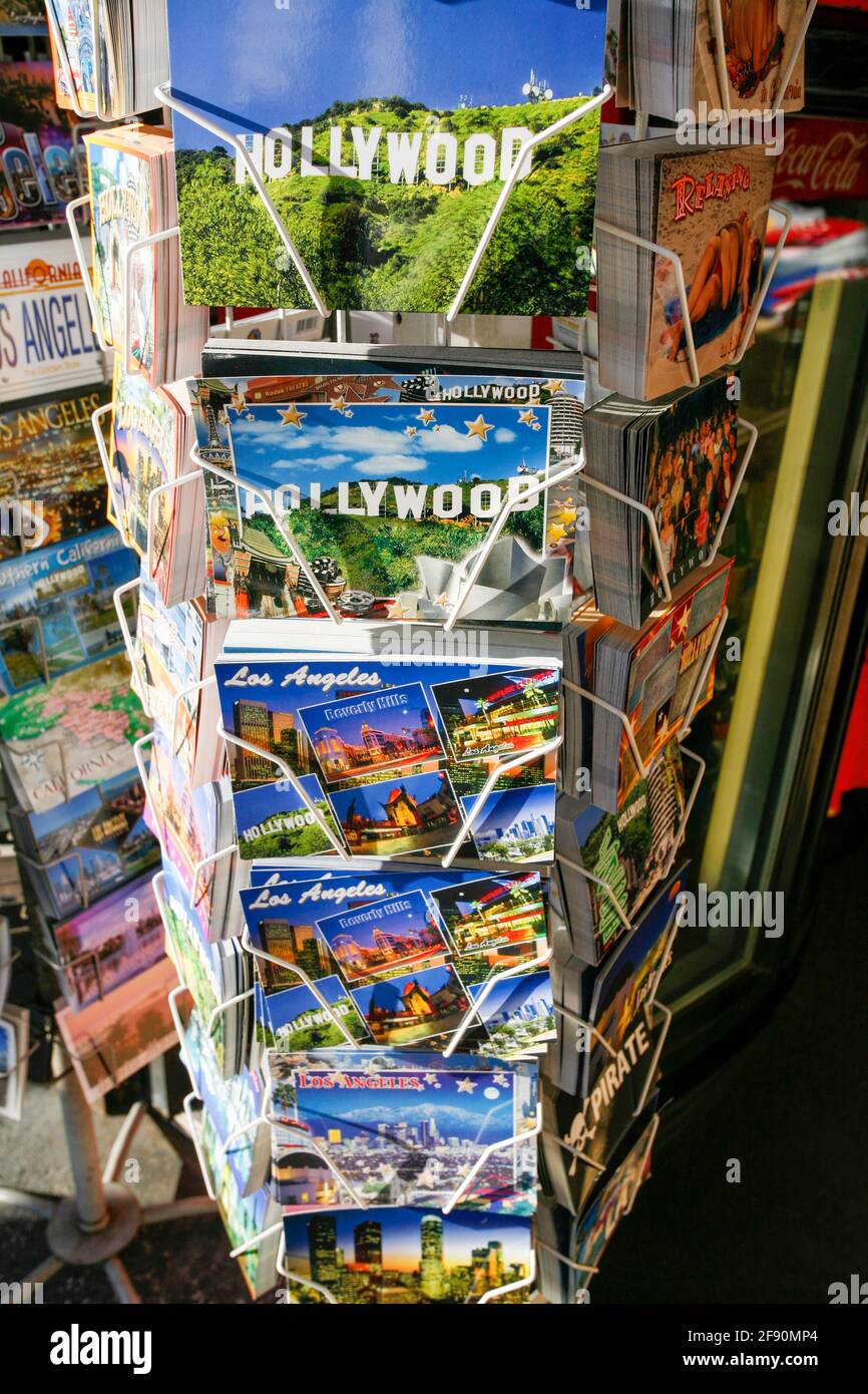 Hollywood Postcard Display, Hollywood, Kalifornien, USA Stockfotografie -  Alamy