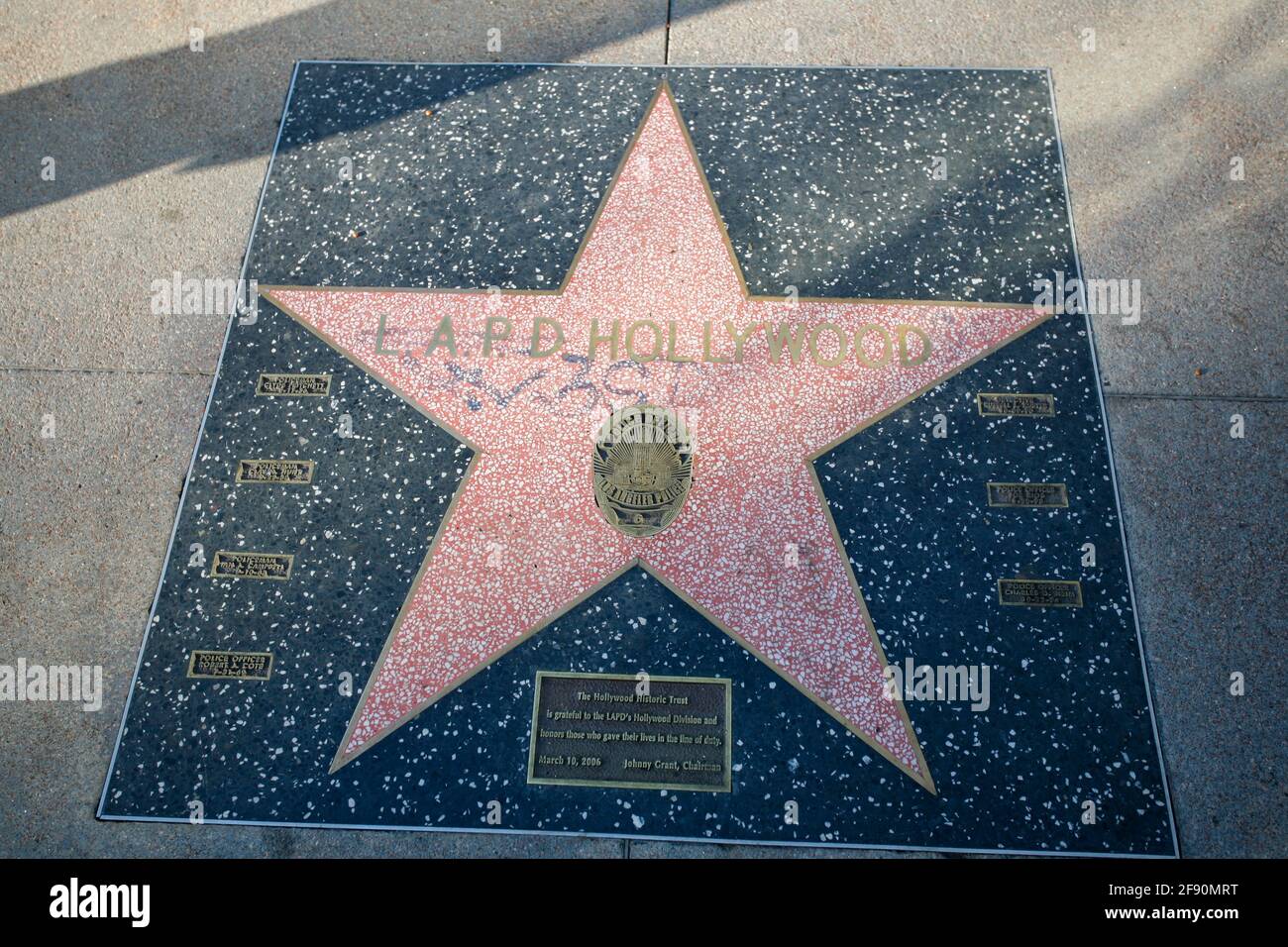 LAPD Star auf dem Hollywood Walk of Fame, Los Angeles, Kalifornien, USA Stockfoto