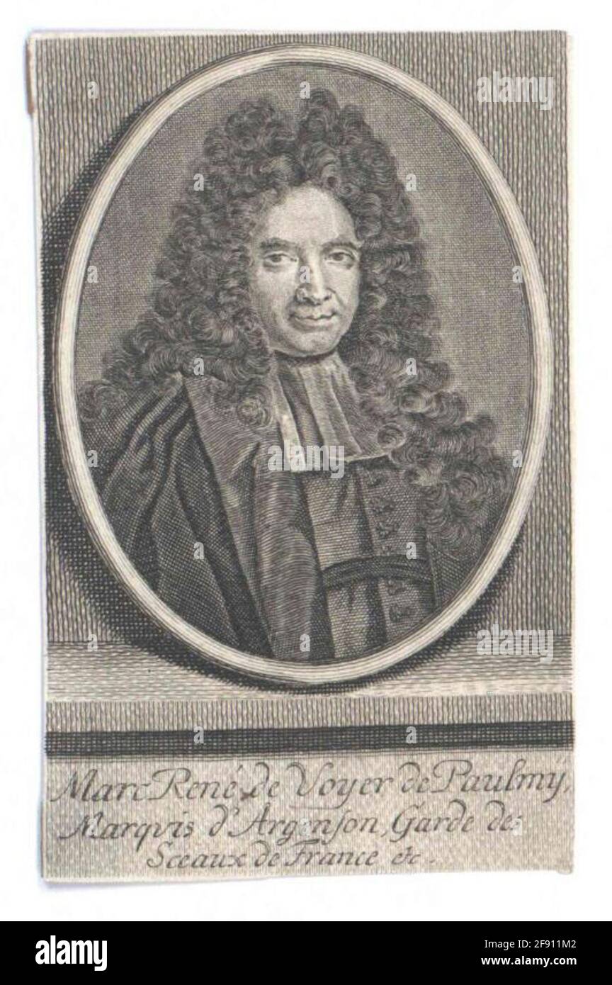 Argensson, Market-René 'Voyie de Paulmy Marquis die Starts: Bernigerv sagen, Martin danach Stockfoto