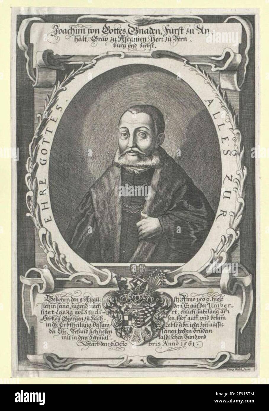 Anhalt, Joachim Prince. Stockfoto