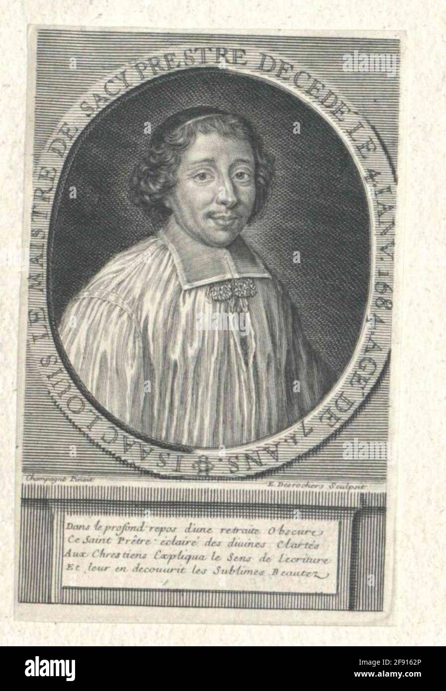 Der Maistre de Sacy, Isaac Louis. Stockfoto