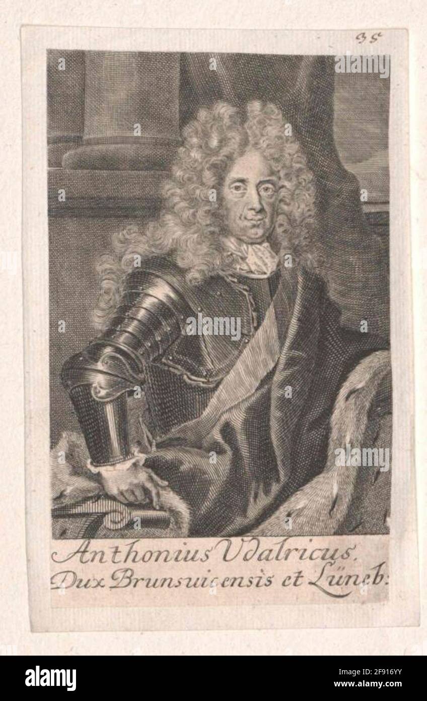 Anton Ulrich, Herzog von Braunschweig-Wolfenbüttel Stecher: Mentzel, Johann Georg (1677) Stockfoto