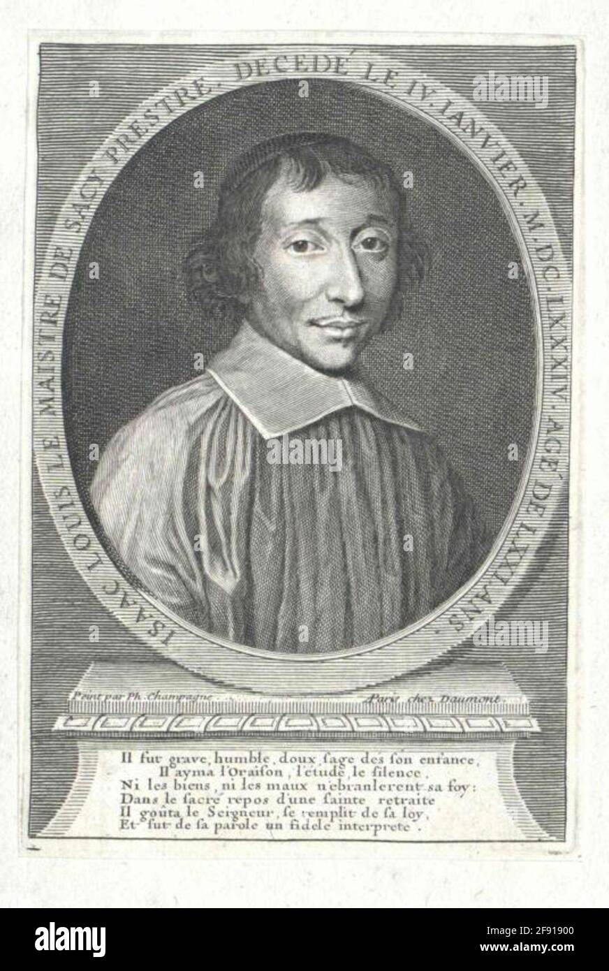 Der Maistre de Sacy, Isaac Louis. Stockfoto