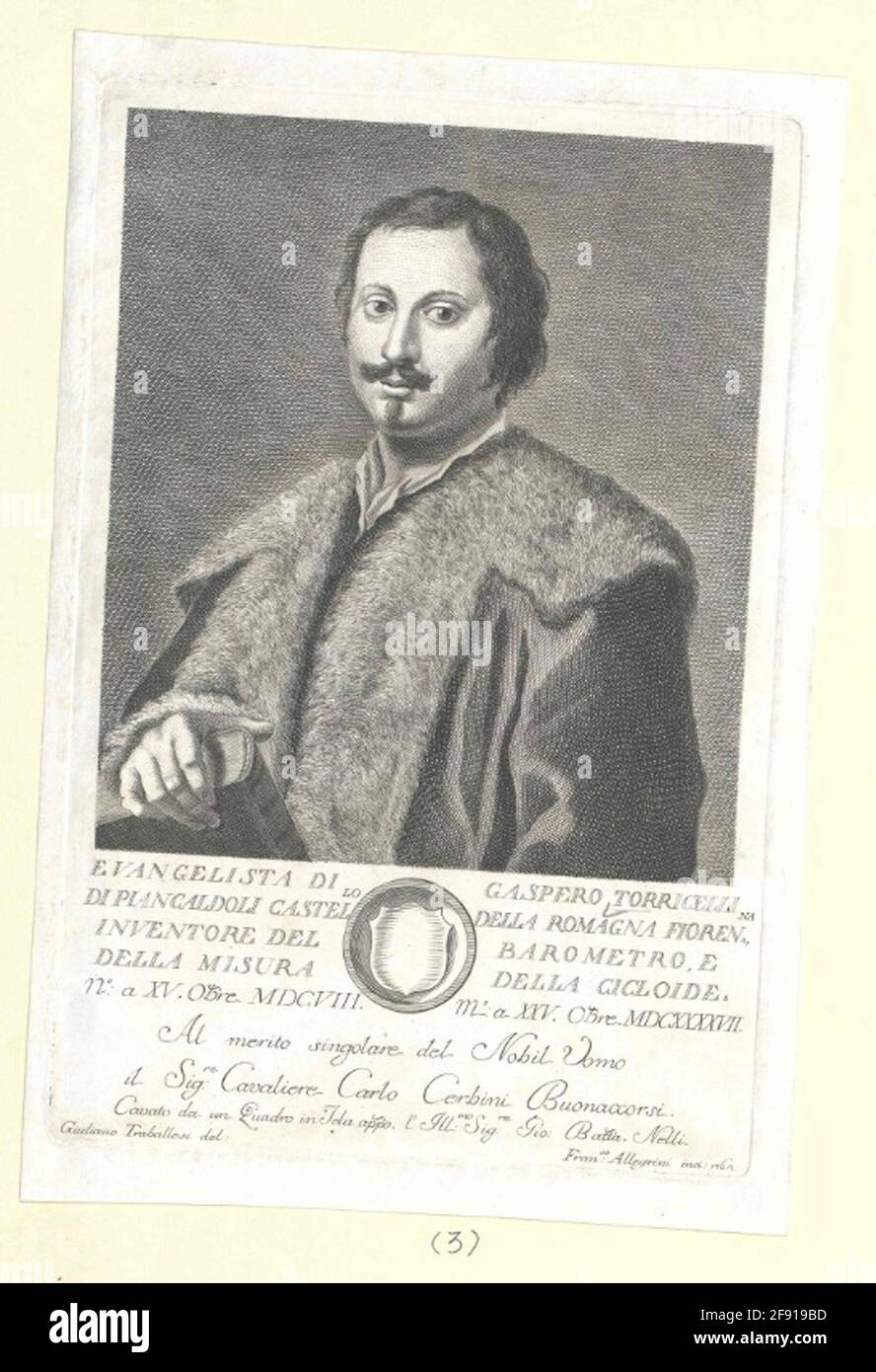 Torricelli, Evangelista. Stockfoto