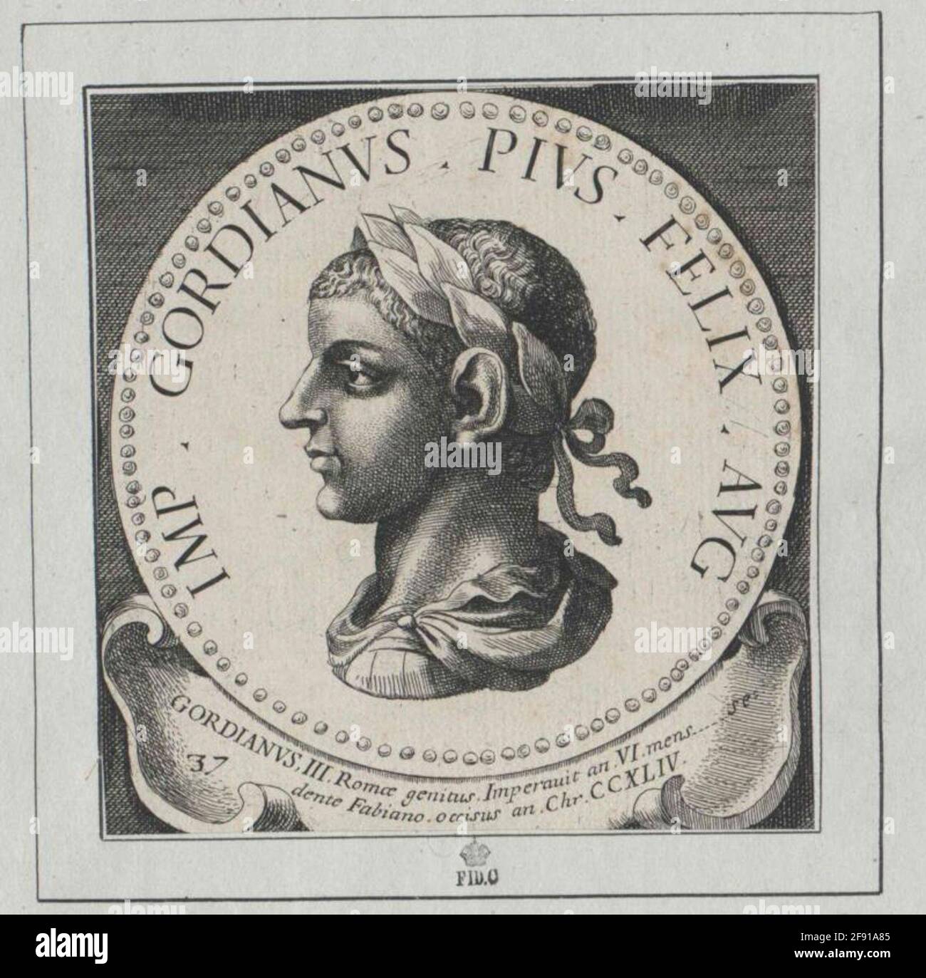 Gordian III., römischer Kaiser. Stockfoto