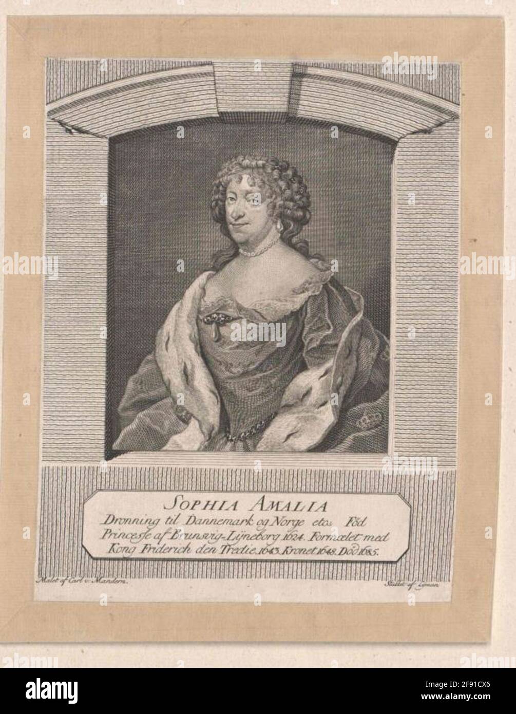 Sophie Amalie, Prinzessin von Braunschweig-Lüneburg. Stockfoto