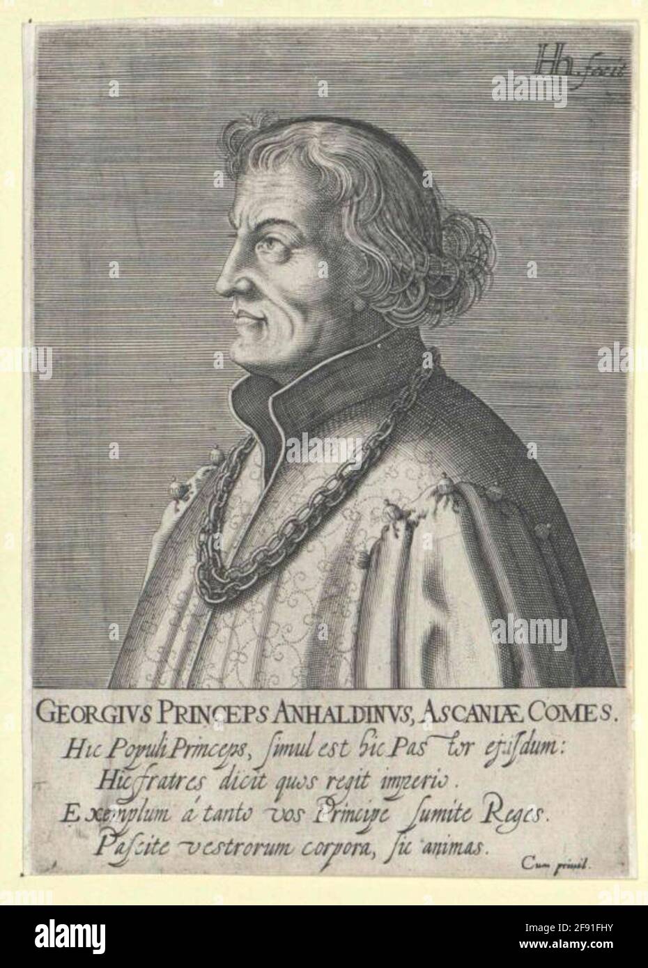 Anhalt, Georg Prinz Stecher: Hondius, Hendrik (1) Stockfoto