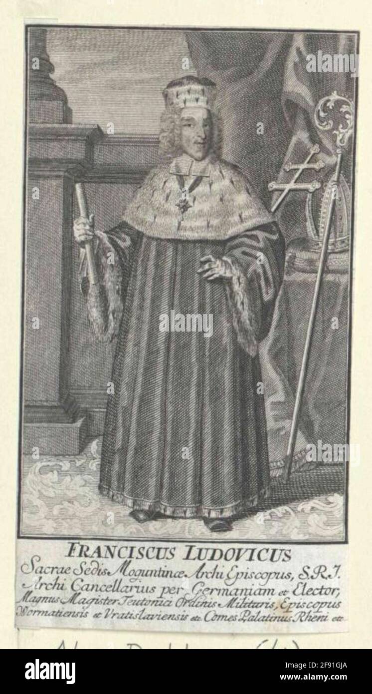 Franz Ludwig, Pfalzgraf von Neuburg Kurfürst von Mainz. Stockfoto