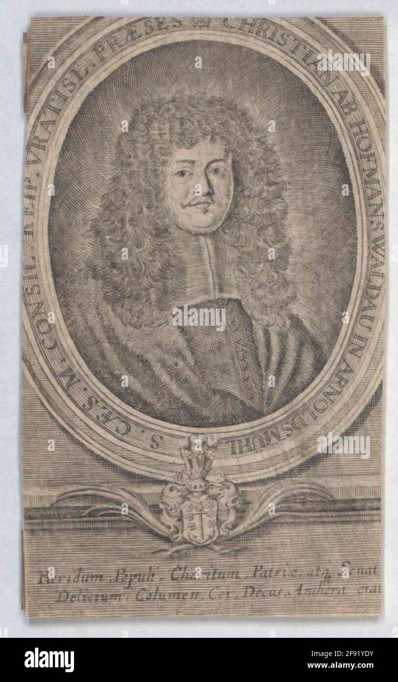 Hofmann von Hofmannswaldau, Christian Verlag: Fellgiebel, Eiassstecher: Sandrart, Jacob of (1630) Verlagsort: Breslau Stockfoto