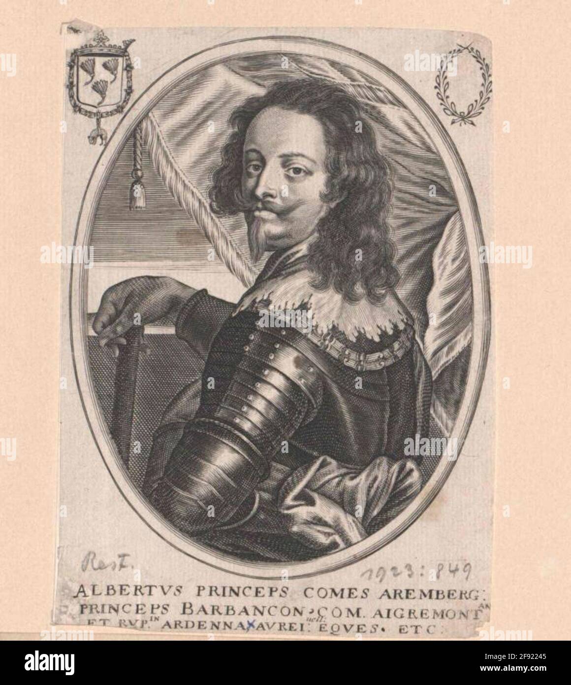 Linie, Graf von Arenberg, 2. Prinz von Barbaginçon, Albert de Verleger: Moncornet, Baltazar Stockfoto