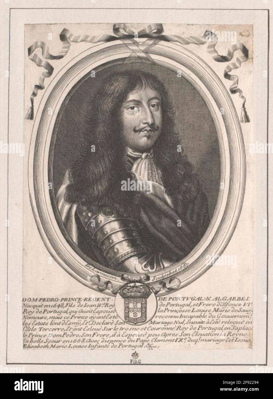 Peter II., König von Portugal. Stockfoto