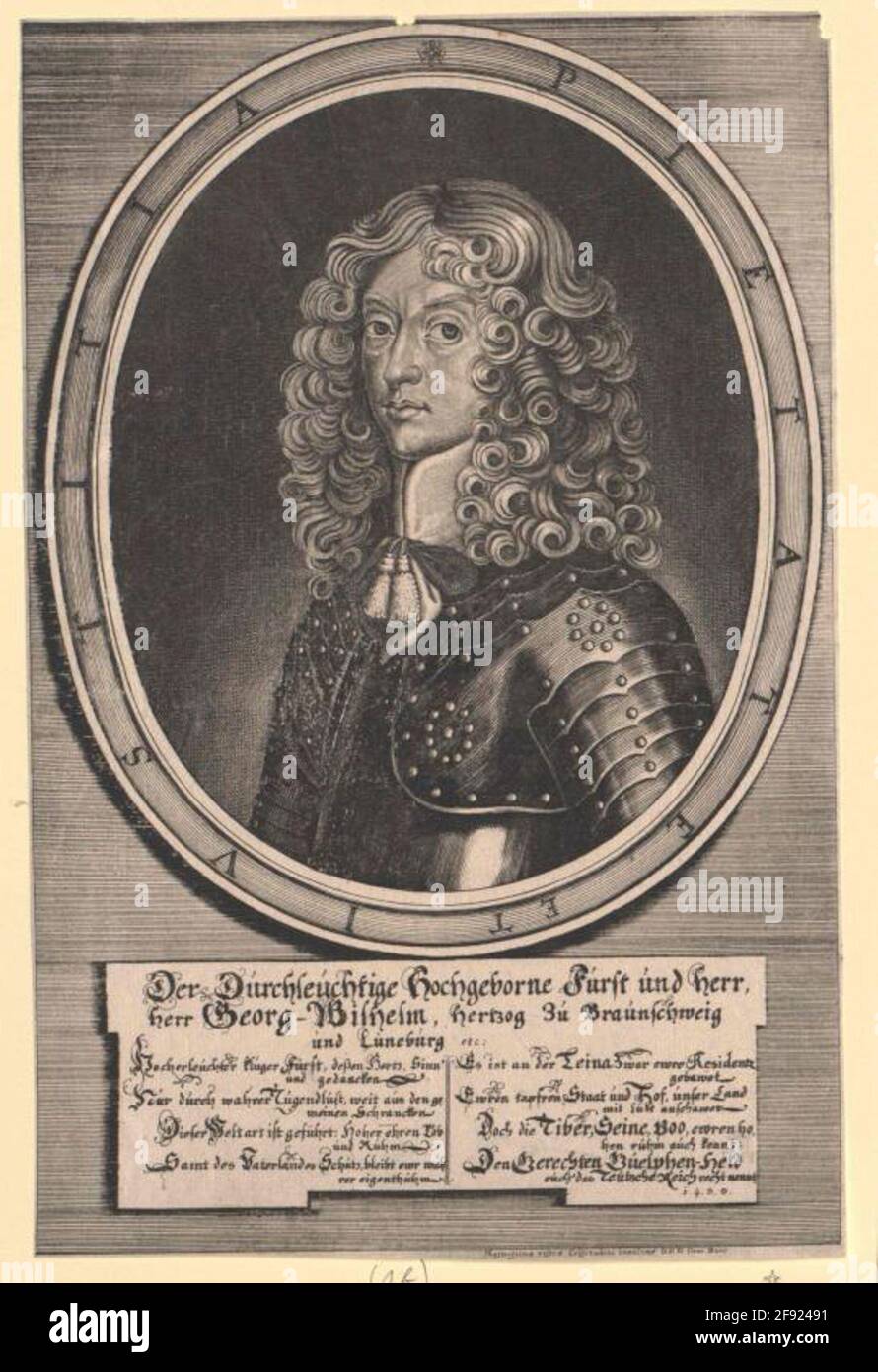 Georg Wilhelm, Herzog von Braunschweig-Lüneburg. Stockfoto