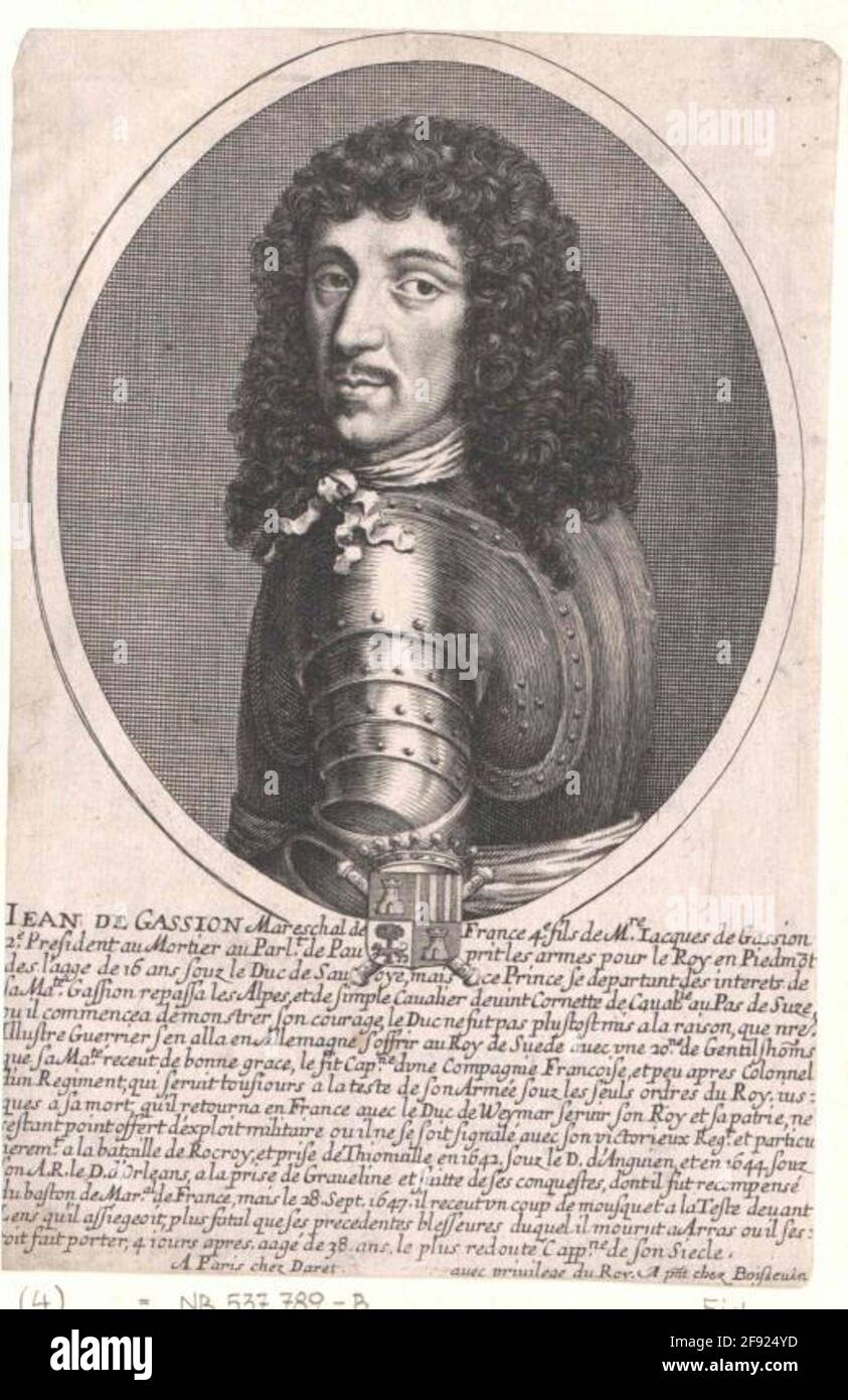 Gassion, Jean der Webstuhl: Daret, Pierre (1605) gesenkt: Boissvinating, Louis Daten: 1652/1678 RESOK Stockfoto