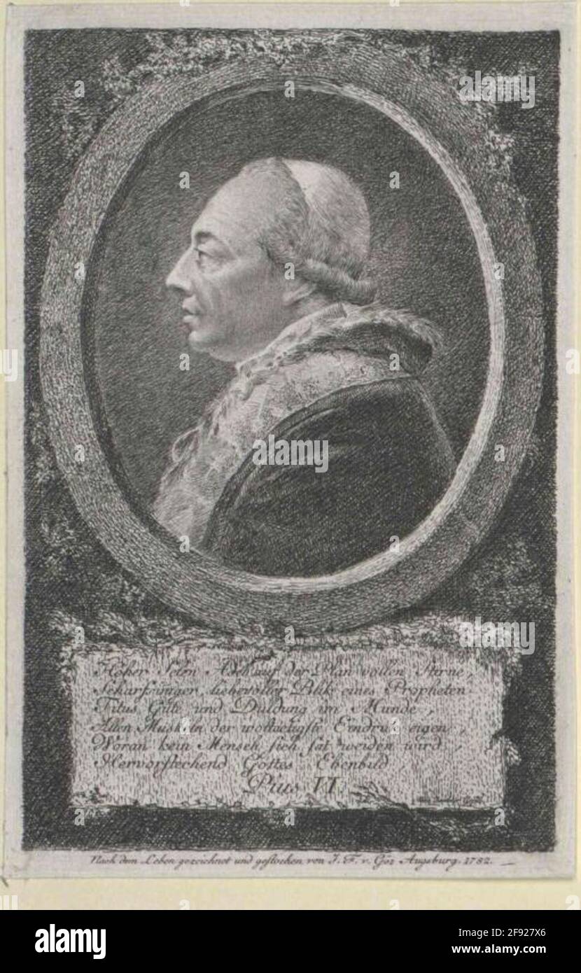 Pius VI., Papa Stecher: Goez, Joseph Franz von Freiherr Stockfoto