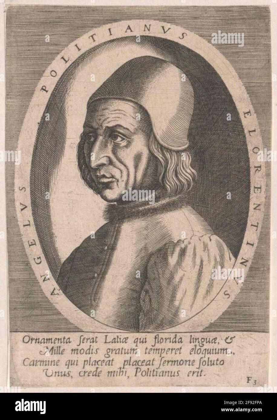 Poliziano, Angelo. Stockfoto