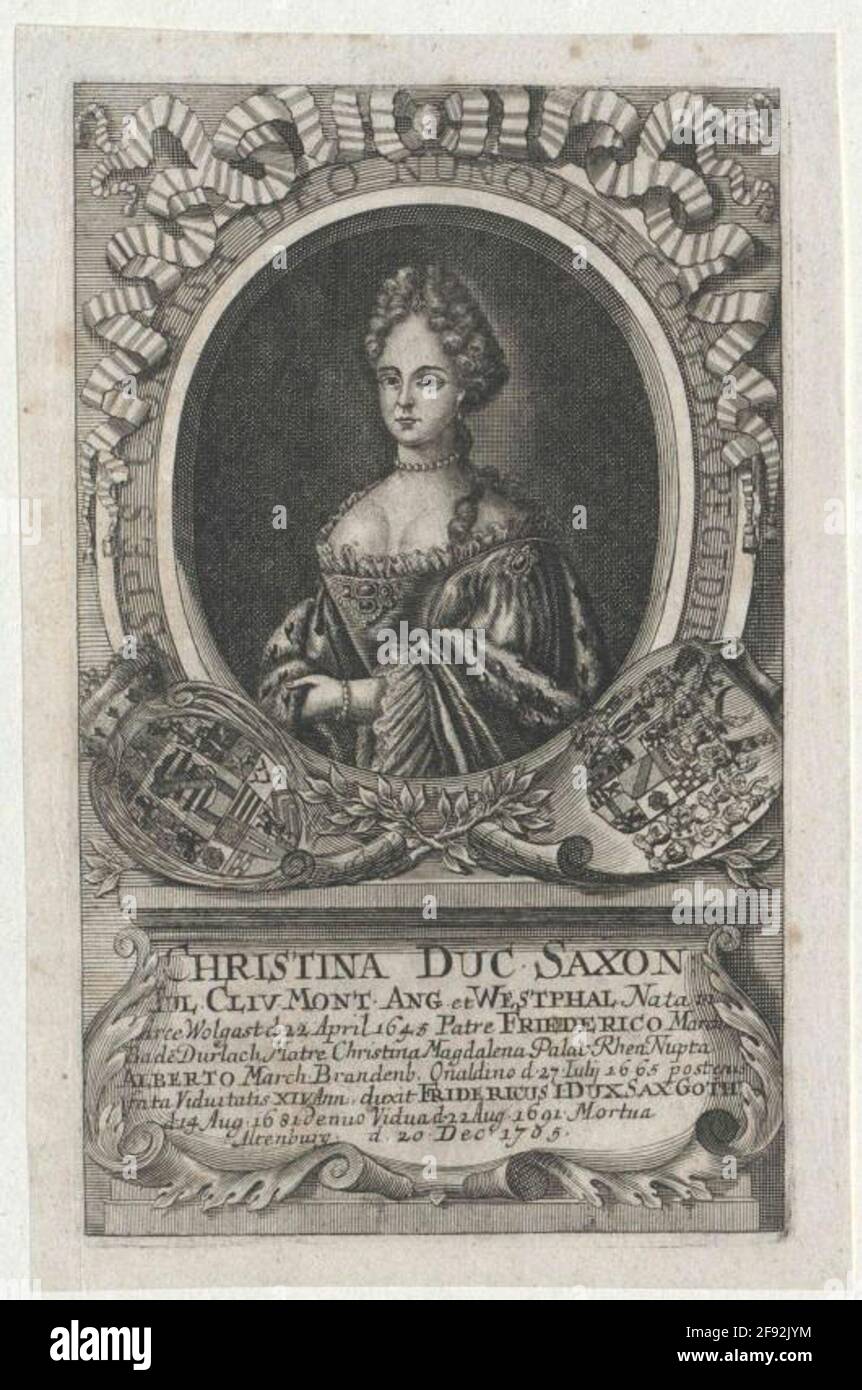 Christine, Markgräfin von Baden-Durlach. Stockfoto