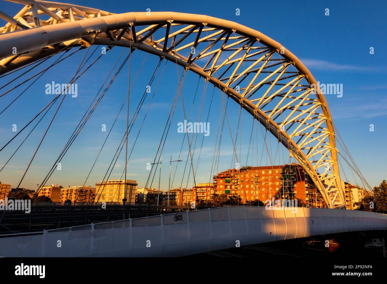 Detail der Settimia Spizzichino Brücke Stockfoto