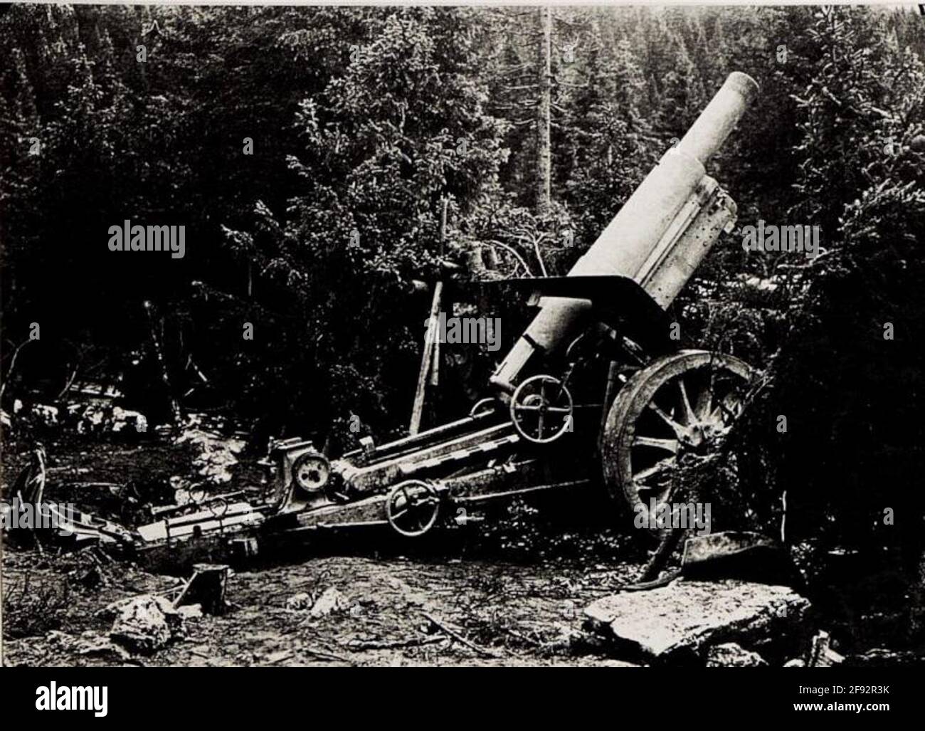 15cm geschützt, das Punta Corbin und 1916.. Stockfoto