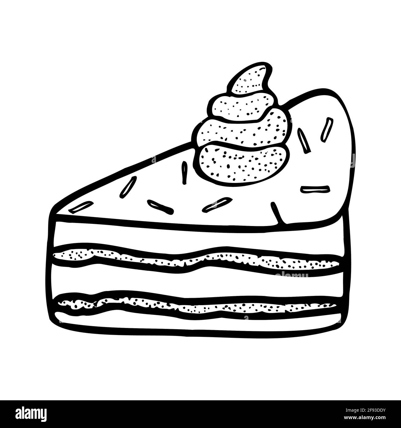 Geburtstagstorte isoliert Vektor mit Creme Dekoration Stockfoto