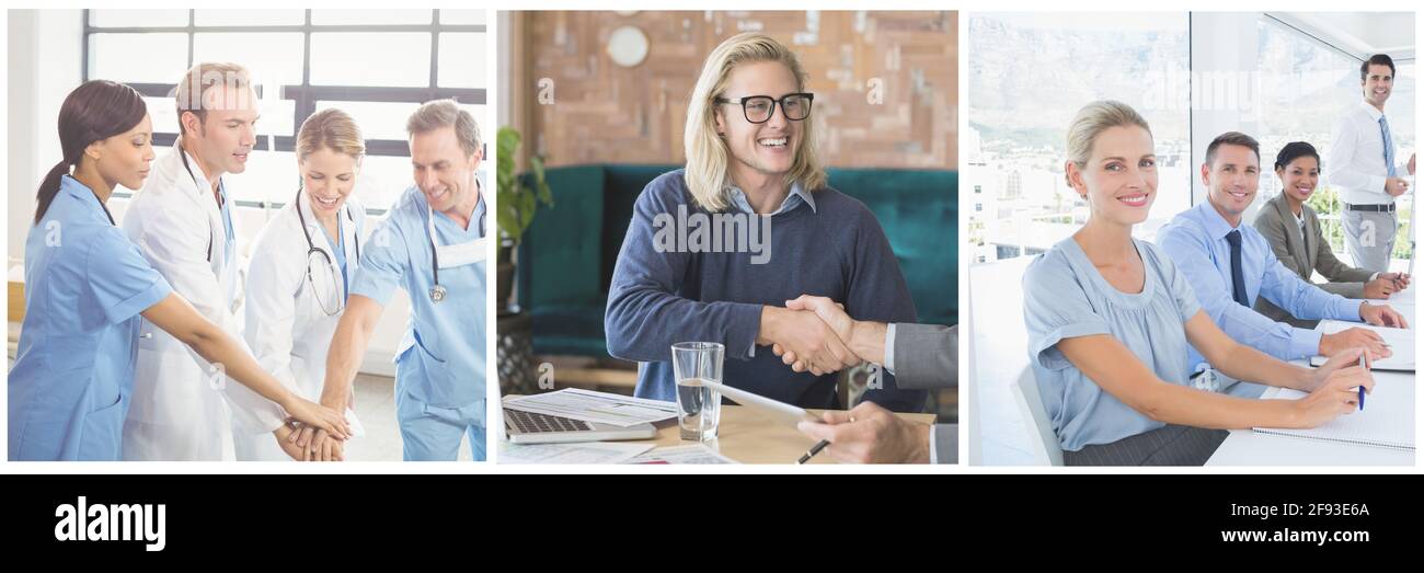 Diverse Gruppe von Geschäftsleuten, die im Kreativbüro arbeiten Stockfoto