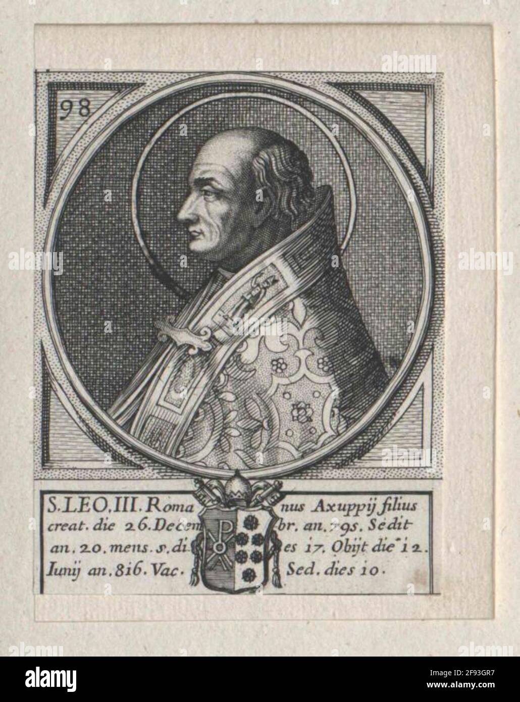 Leo III., Papst. Stockfoto
