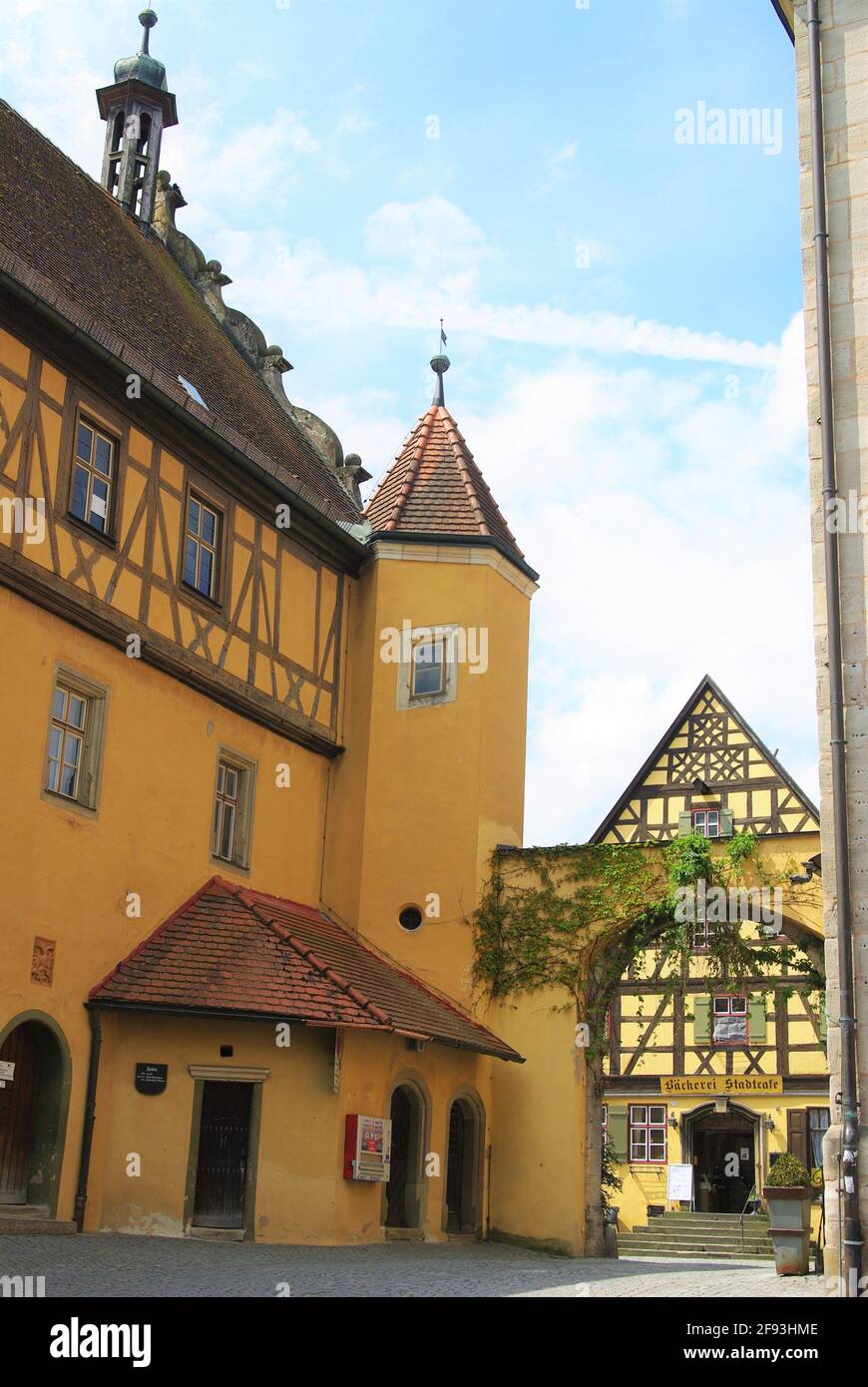 Die romantische Straßenstadt Dinkelsbühl, Bayern, Deutschland Stockfoto