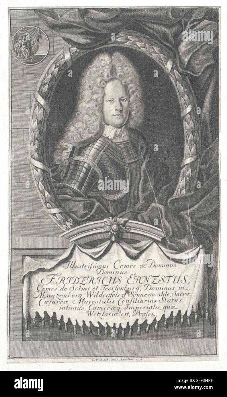 Solms und Tecklenburg, Friedrich Ernst Graf bis Stecher: Busch, Georg Paulverlag: Merian, Carl Gustav (Erben) Verlag: Frankfurt (Main) Stockfoto