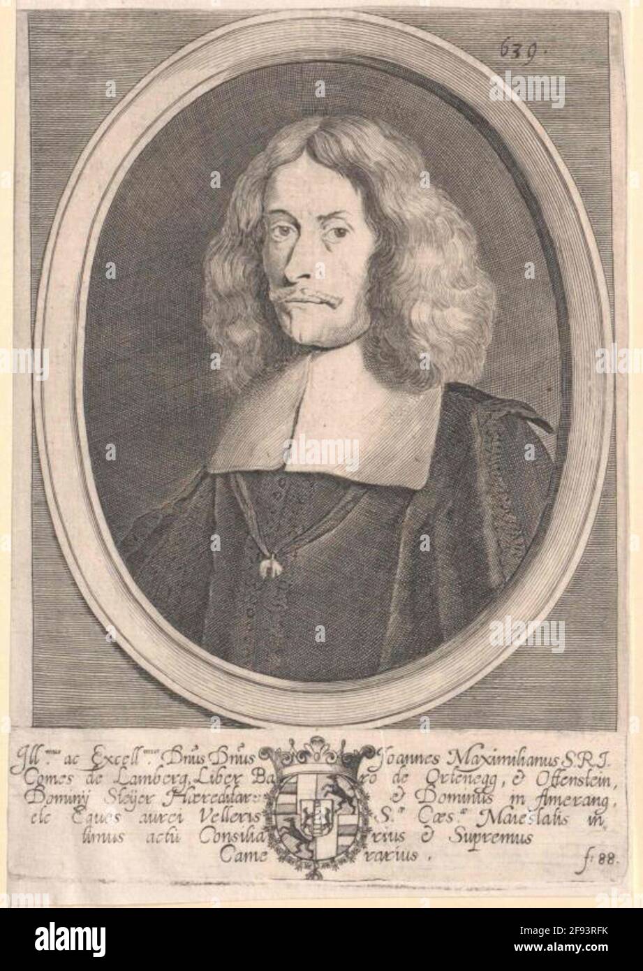 Lamberg, Johann Maximilian Graf Zeichner: Blumen, Adriaen Vanstecher: Stein, Franciscus van der Stockfoto