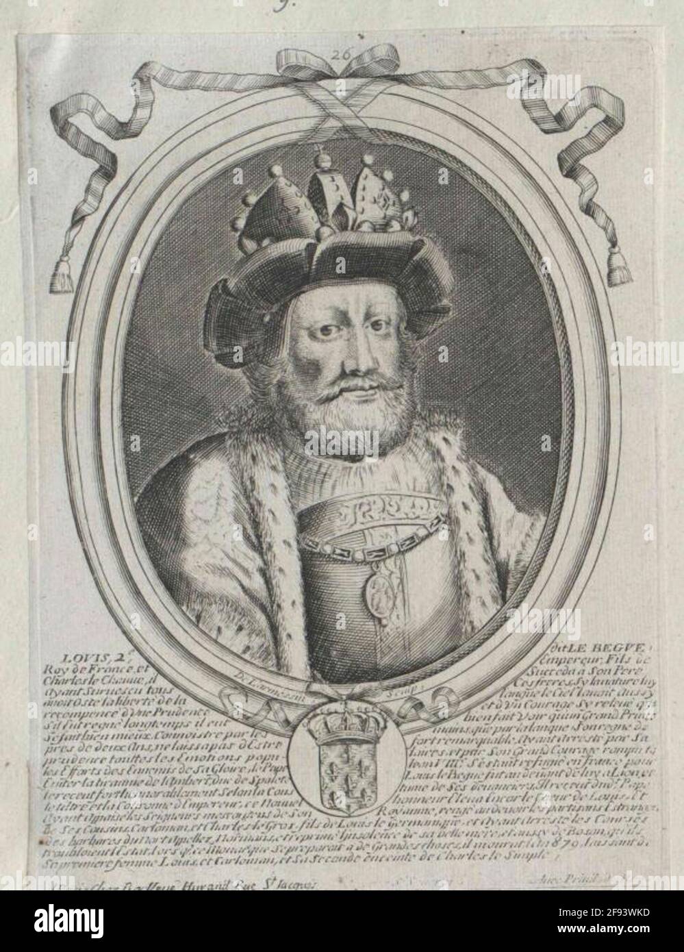 Ludwig II., der deutsche, ostfränkische König. Stockfoto