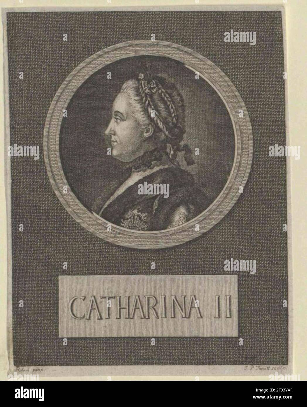 Katharina II., Kaiserin von Russland. Stockfoto