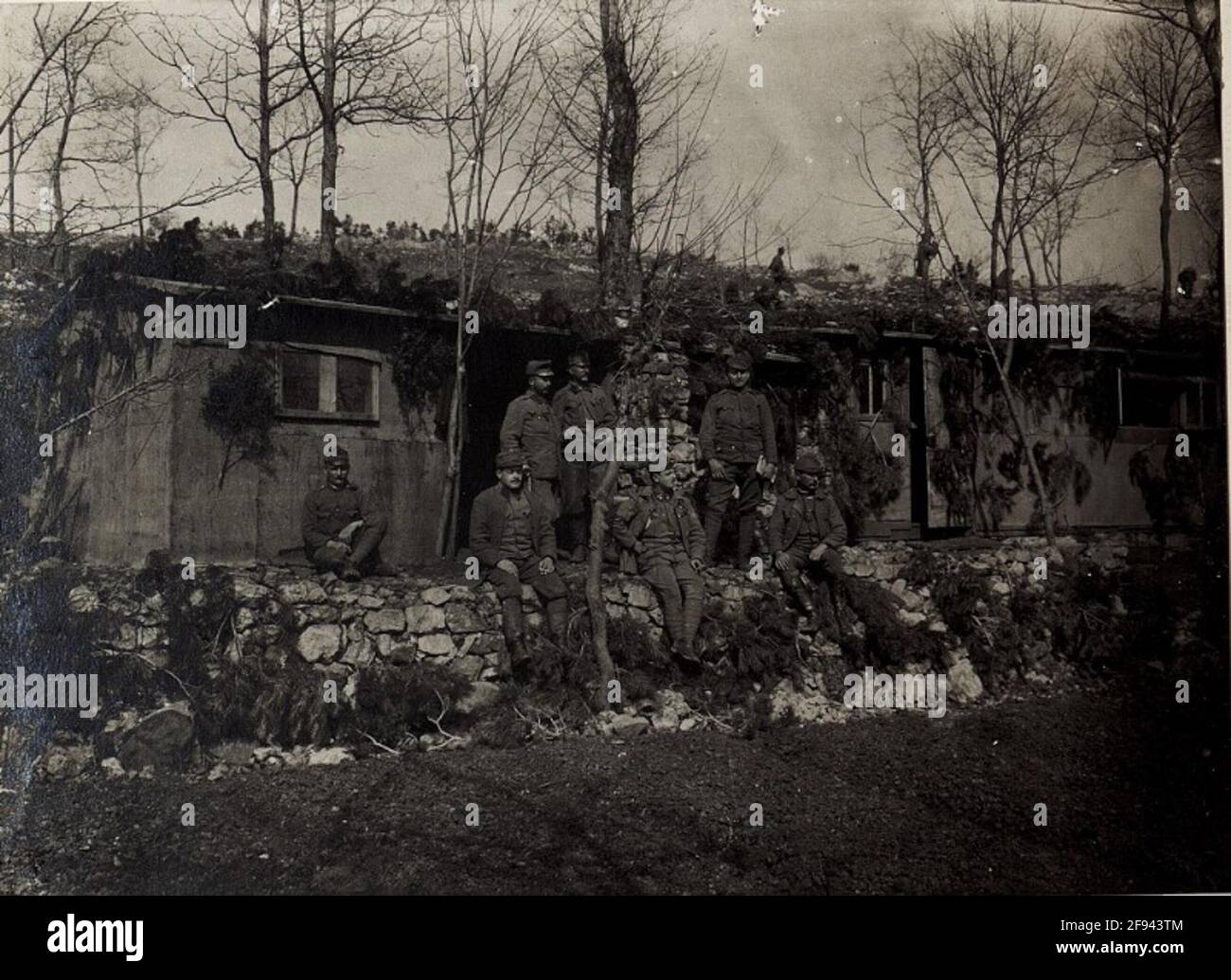 Platzfagobaracke vom 28. J.T.D. Mit dem Team. . Stockfoto