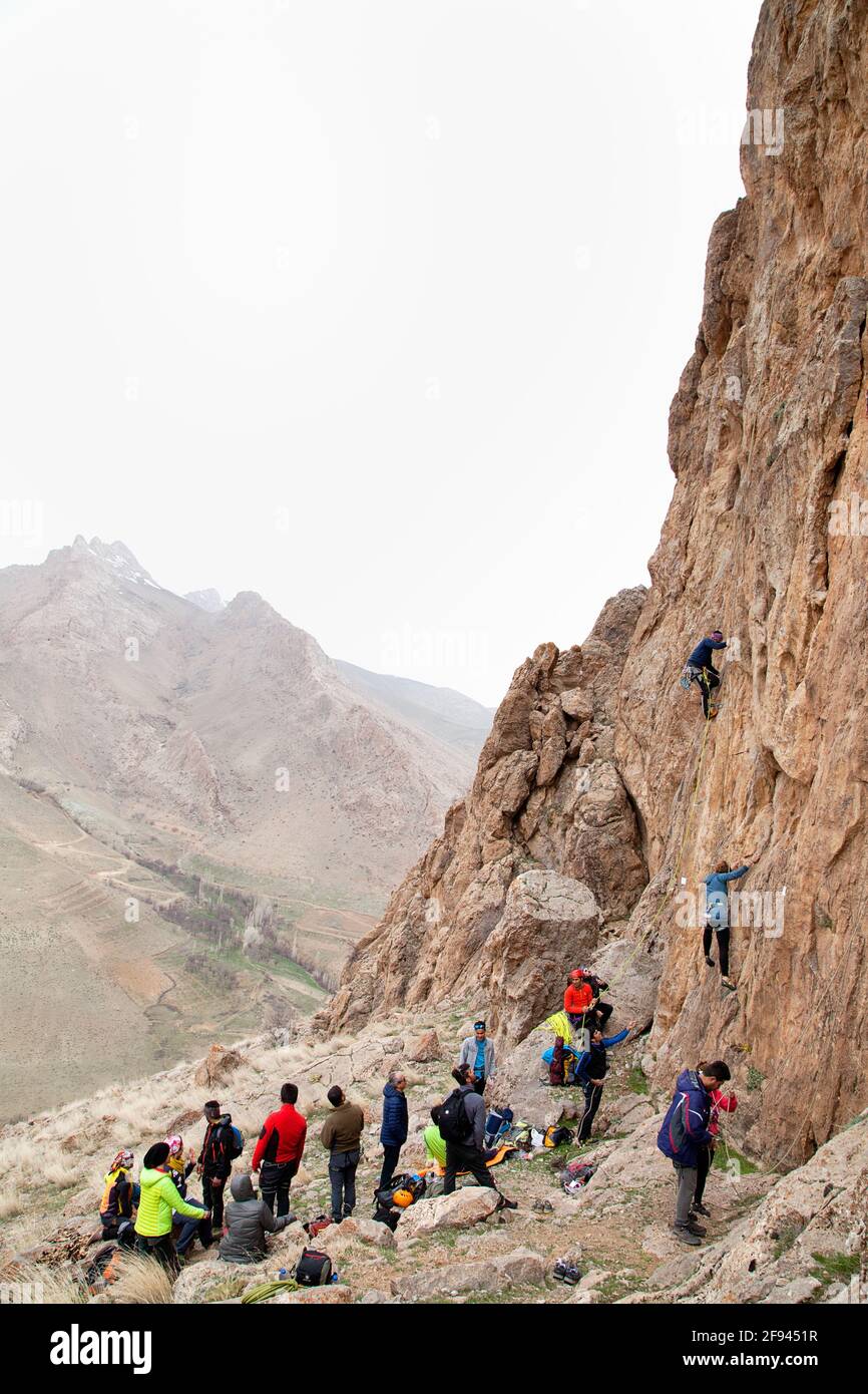 klettern im iran Stockfoto