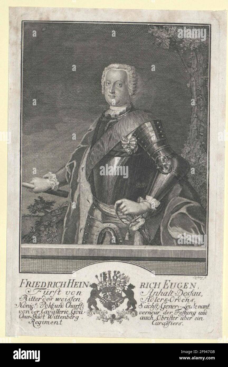 Anhalt-Dessau, Friedrich Heinrich Eugen Prinz. Stockfoto